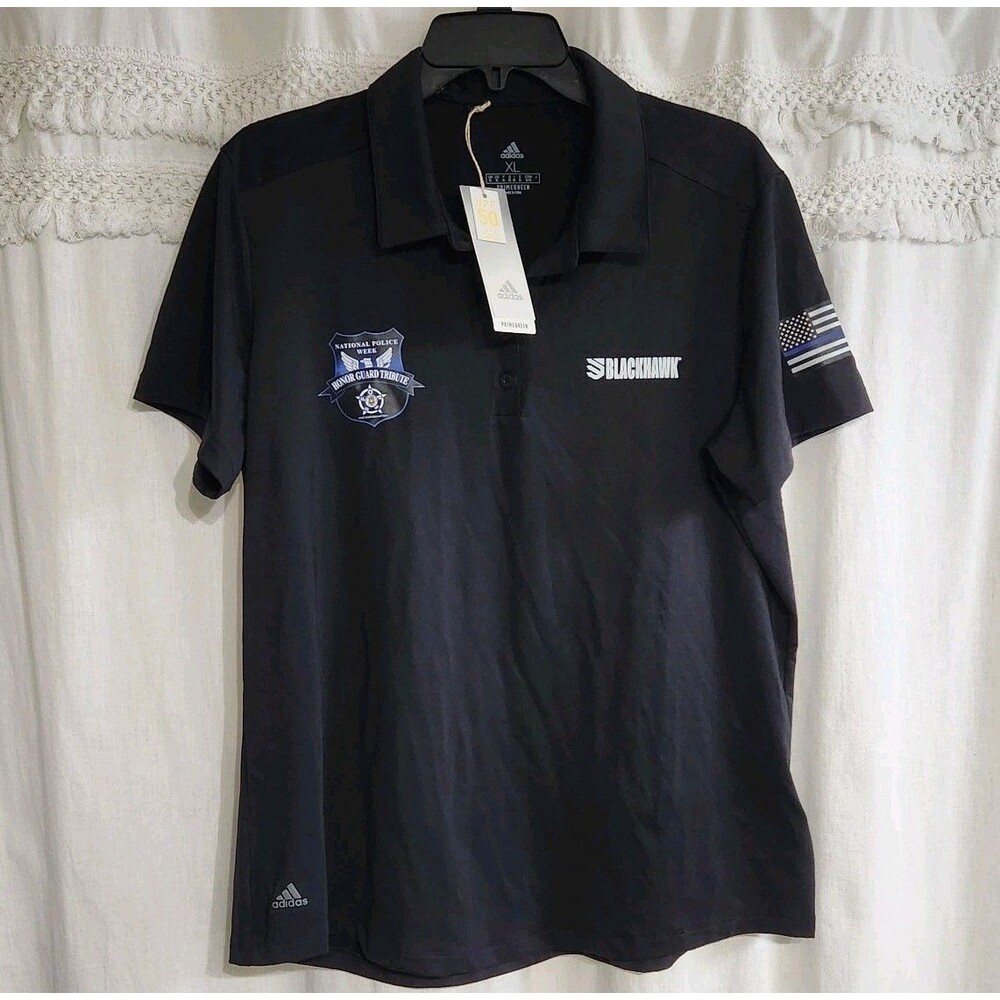 NWT Adidas Women's XL Tactical Polo National Police Week Honor Guard Blackhawk